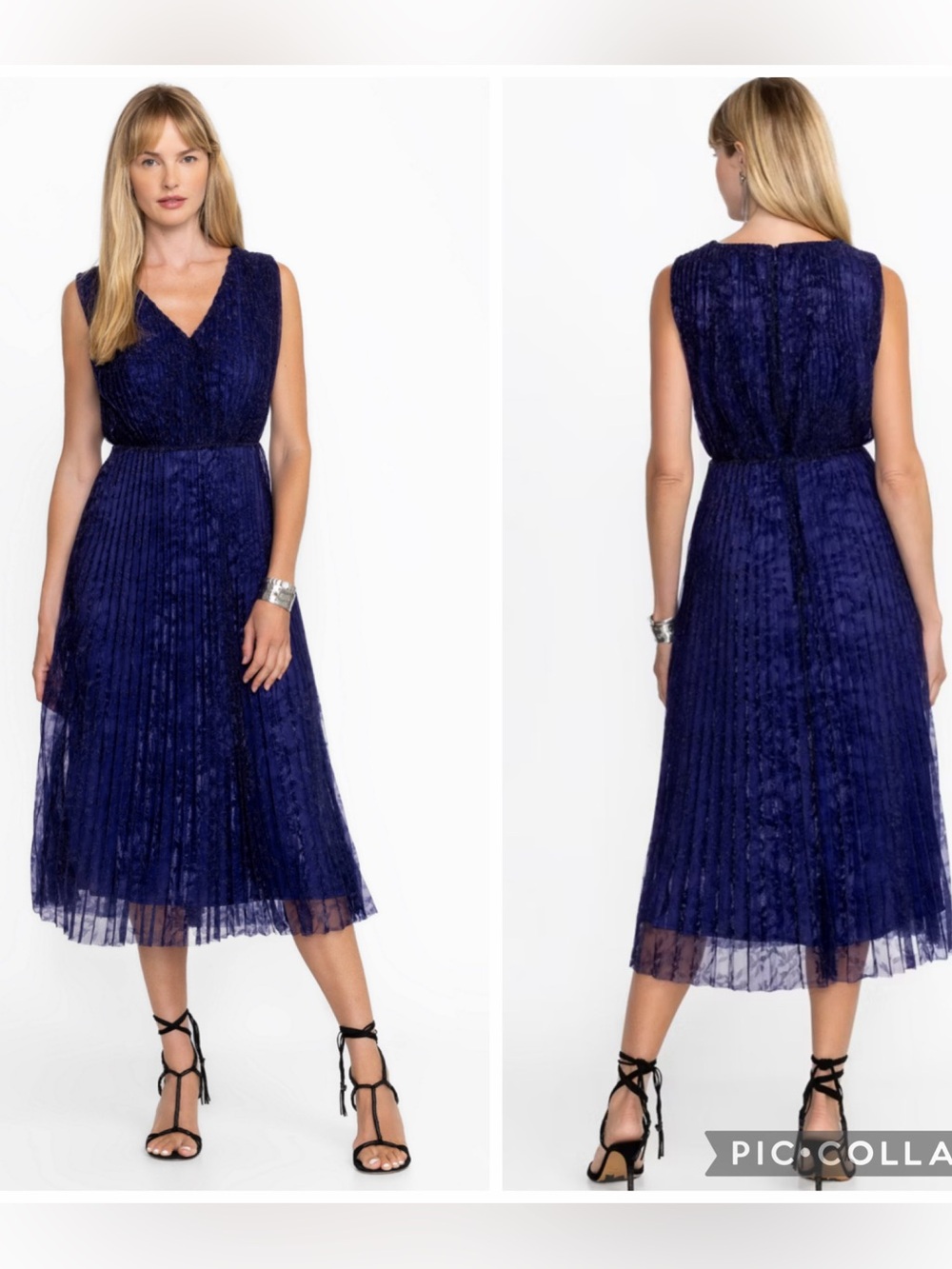 Johnny Was Jade NWT Clario Pleated Midi
Dress Electric Blue Size 10